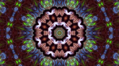 Soyut boya fırça mürekkep patlayabilir formanın düzgün kavramı simetrik desen süs dekoratif Kaleidoscope hareketi geometrik daire ve yıldız şekiller