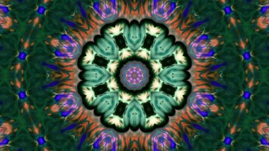 Soyut boya fırça mürekkep patlayabilir formanın düzgün kavramı simetrik desen süs dekoratif Kaleidoscope hareketi geometrik daire ve yıldız şekiller