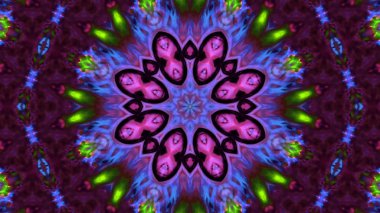 Soyut boya fırça mürekkep patlayabilir formanın düzgün kavramı simetrik desen süs dekoratif Kaleidoscope hareketi geometrik daire ve yıldız şekiller