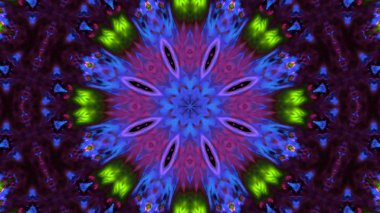 Soyut boya fırça mürekkep patlayabilir formanın düzgün kavramı simetrik desen süs dekoratif Kaleidoscope hareketi geometrik daire ve yıldız şekiller