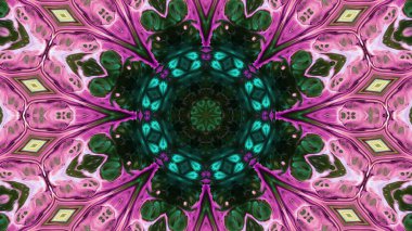 Soyut boya fırça mürekkep patlayabilir formanın düzgün kavramı simetrik desen süs dekoratif Kaleidoscope hareketi geometrik daire ve yıldız şekiller