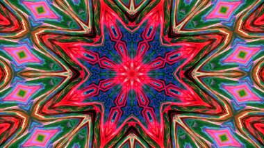 Soyut boya fırça mürekkep patlayabilir formanın düzgün kavramı simetrik desen süs dekoratif Kaleidoscope hareketi geometrik daire ve yıldız şekiller