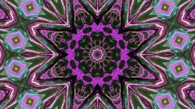 Soyut boya fırça mürekkep patlayabilir formanın düzgün kavramı simetrik desen süs dekoratif Kaleidoscope hareketi geometrik daire ve yıldız şekiller