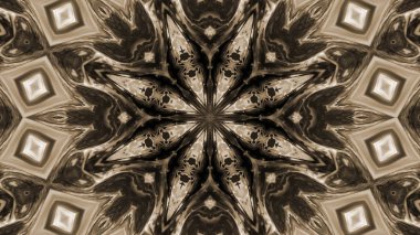 Soyut boya fırça mürekkep patlayabilir formanın düzgün kavramı simetrik desen süs dekoratif Kaleidoscope hareketi geometrik daire ve yıldız şekiller