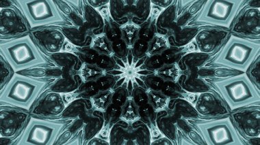 Soyut boya fırça mürekkep patlayabilir formanın düzgün kavramı simetrik desen süs dekoratif Kaleidoscope hareketi geometrik daire ve yıldız şekiller