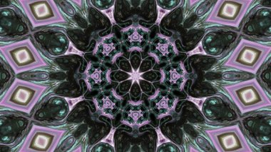 Soyut boya fırça mürekkep patlayabilir formanın düzgün kavramı simetrik desen süs dekoratif Kaleidoscope hareketi geometrik daire ve yıldız şekiller