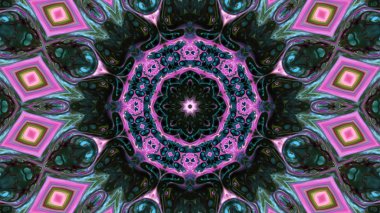 Soyut boya fırça mürekkep patlayabilir formanın düzgün kavramı simetrik desen süs dekoratif Kaleidoscope hareketi geometrik daire ve yıldız şekiller