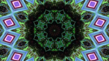 Soyut boya fırça mürekkep patlayabilir formanın düzgün kavramı simetrik desen süs dekoratif Kaleidoscope hareketi geometrik daire ve yıldız şekiller