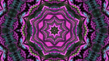 Soyut boya fırça mürekkep patlayabilir formanın düzgün kavramı simetrik desen süs dekoratif Kaleidoscope hareketi geometrik daire ve yıldız şekiller