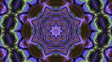 Soyut boya fırça mürekkep patlayabilir formanın düzgün kavramı simetrik desen süs dekoratif Kaleidoscope hareketi geometrik daire ve yıldız şekiller