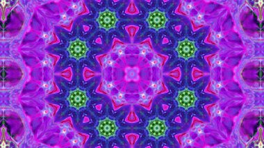 Soyut boya fırça mürekkep patlayabilir formanın düzgün kavramı simetrik desen süs dekoratif Kaleidoscope hareketi geometrik daire ve yıldız şekiller