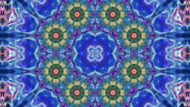 Soyut boya fırça mürekkep patlayabilir formanın düzgün kavramı simetrik desen süs dekoratif Kaleidoscope hareketi geometrik daire ve yıldız şekiller