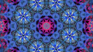 Soyut boya fırça mürekkep patlayabilir formanın düzgün kavramı simetrik desen süs dekoratif Kaleidoscope hareketi geometrik daire ve yıldız şekiller