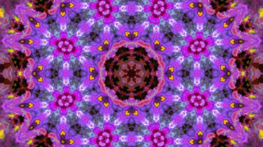 Soyut boya fırça mürekkep patlayabilir formanın düzgün kavramı simetrik desen süs dekoratif Kaleidoscope hareketi geometrik daire ve yıldız şekiller