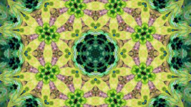 Soyut boya fırça mürekkep patlayabilir formanın düzgün kavramı simetrik desen süs dekoratif Kaleidoscope hareketi geometrik daire ve yıldız şekiller