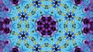 Soyut boya fırça mürekkep patlayabilir formanın düzgün kavramı simetrik desen süs dekoratif Kaleidoscope hareketi geometrik daire ve yıldız şekiller