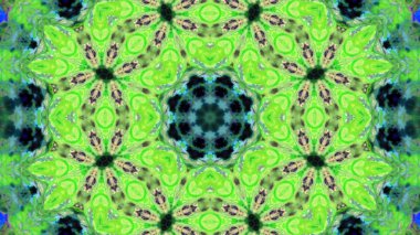 Soyut boya fırça mürekkep patlayabilir formanın düzgün kavramı simetrik desen süs dekoratif Kaleidoscope hareketi geometrik daire ve yıldız şekiller