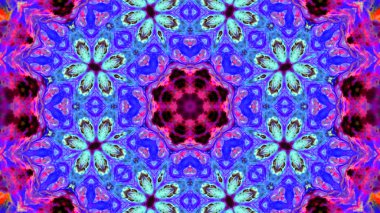 Soyut boya fırça mürekkep patlayabilir formanın düzgün kavramı simetrik desen süs dekoratif Kaleidoscope hareketi geometrik daire ve yıldız şekiller