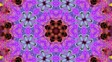 Soyut boya fırça mürekkep patlayabilir formanın düzgün kavramı simetrik desen süs dekoratif Kaleidoscope hareketi geometrik daire ve yıldız şekiller