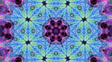 Soyut boya fırça mürekkep patlayabilir formanın düzgün kavramı simetrik desen süs dekoratif Kaleidoscope hareketi geometrik daire ve yıldız şekiller