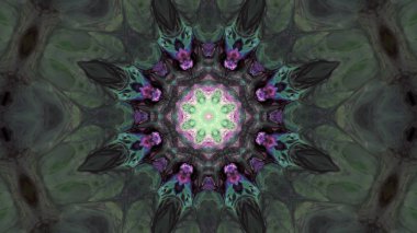 Soyut boya fırça mürekkep patlayabilir formanın düzgün kavramı simetrik desen süs dekoratif Kaleidoscope hareketi geometrik daire ve yıldız şekiller