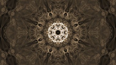 Soyut boya fırça mürekkep patlayabilir formanın düzgün kavramı simetrik desen süs dekoratif Kaleidoscope hareketi geometrik daire ve yıldız şekiller