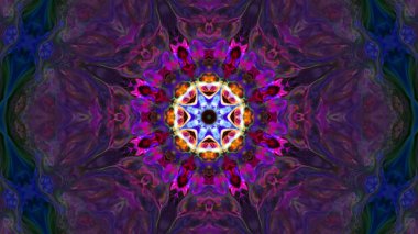 Soyut boya fırça mürekkep patlayabilir formanın düzgün kavramı simetrik desen süs dekoratif Kaleidoscope hareketi geometrik daire ve yıldız şekiller