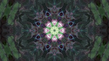 Soyut boya fırça mürekkep patlayabilir formanın düzgün kavramı simetrik desen süs dekoratif Kaleidoscope hareketi geometrik daire ve yıldız şekiller