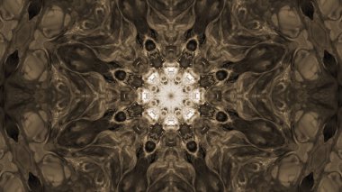 Soyut boya fırça mürekkep patlayabilir formanın düzgün kavramı simetrik desen süs dekoratif Kaleidoscope hareketi geometrik daire ve yıldız şekiller