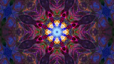 Soyut boya fırça mürekkep patlayabilir formanın düzgün kavramı simetrik desen süs dekoratif Kaleidoscope hareketi geometrik daire ve yıldız şekiller