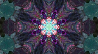 Soyut boya fırça mürekkep patlayabilir formanın düzgün kavramı simetrik desen süs dekoratif Kaleidoscope hareketi geometrik daire ve yıldız şekiller