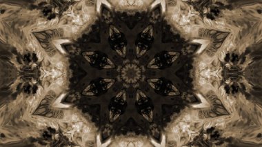 Soyut boya fırça mürekkep patlayabilir formanın düzgün kavramı simetrik desen süs dekoratif Kaleidoscope hareketi geometrik daire ve yıldız şekiller