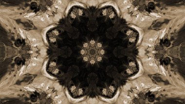 Soyut boya fırça mürekkep patlayabilir formanın düzgün kavramı simetrik desen süs dekoratif Kaleidoscope hareketi geometrik daire ve yıldız şekiller