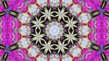 Soyut boya fırça mürekkep patlayabilir formanın düzgün kavramı simetrik desen süs dekoratif Kaleidoscope hareketi geometrik daire ve yıldız şekiller