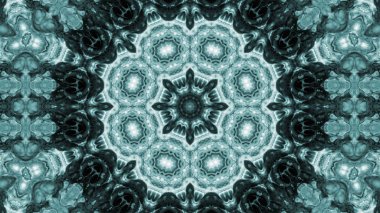 Soyut boya fırça mürekkep patlayabilir formanın düzgün kavramı simetrik desen süs dekoratif Kaleidoscope hareketi geometrik daire ve yıldız şekiller