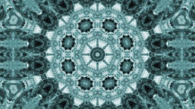 Soyut boya fırça mürekkep patlayabilir formanın düzgün kavramı simetrik desen süs dekoratif Kaleidoscope hareketi geometrik daire ve yıldız şekiller