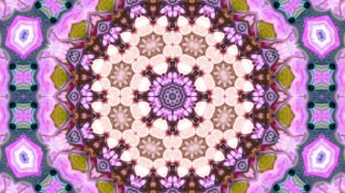 Soyut boya fırça mürekkep patlayabilir formanın düzgün kavramı simetrik desen süs dekoratif Kaleidoscope hareketi geometrik daire ve yıldız şekiller