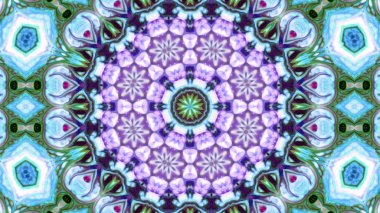 Soyut boya fırça mürekkep patlayabilir formanın düzgün kavramı simetrik desen süs dekoratif Kaleidoscope hareketi geometrik daire ve yıldız şekiller