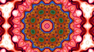 Soyut boya fırça mürekkep patlayabilir formanın düzgün kavramı simetrik desen süs dekoratif Kaleidoscope hareketi geometrik daire ve yıldız şekiller