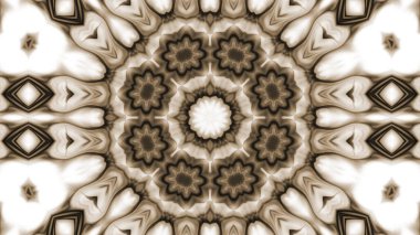 Soyut boya fırça mürekkep patlayabilir formanın düzgün kavramı simetrik desen süs dekoratif Kaleidoscope hareketi geometrik daire ve yıldız şekiller