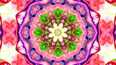 Soyut boya fırça mürekkep patlayabilir formanın düzgün kavramı simetrik desen süs dekoratif Kaleidoscope hareketi geometrik daire ve yıldız şekiller