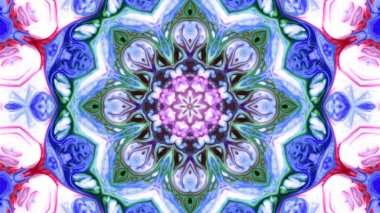 Soyut boya fırça mürekkep patlayabilir formanın düzgün kavramı simetrik desen süs dekoratif Kaleidoscope hareketi geometrik daire ve yıldız şekiller