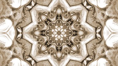 Soyut boya fırça mürekkep patlayabilir formanın düzgün kavramı simetrik desen süs dekoratif Kaleidoscope hareketi geometrik daire ve yıldız şekiller