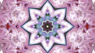 Soyut boya fırça mürekkep patlayabilir formanın düzgün kavramı simetrik desen süs dekoratif Kaleidoscope hareketi geometrik daire ve yıldız şekiller