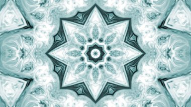 Soyut boya fırça mürekkep patlayabilir formanın düzgün kavramı simetrik desen süs dekoratif Kaleidoscope hareketi geometrik daire ve yıldız şekiller