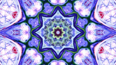 Soyut boya fırça mürekkep patlayabilir formanın düzgün kavramı simetrik desen süs dekoratif Kaleidoscope hareketi geometrik daire ve yıldız şekiller