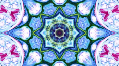 Soyut boya fırça mürekkep patlayabilir formanın düzgün kavramı simetrik desen süs dekoratif Kaleidoscope hareketi geometrik daire ve yıldız şekiller