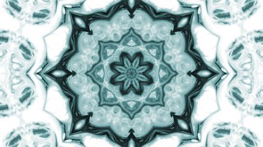 Soyut boya fırça mürekkep patlayabilir formanın düzgün kavramı simetrik desen süs dekoratif Kaleidoscope hareketi geometrik daire ve yıldız şekiller