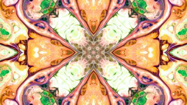 Soyut boya fırça mürekkep patlayabilir formanın düzgün kavramı simetrik desen süs dekoratif Kaleidoscope hareketi geometrik daire ve yıldız şekiller