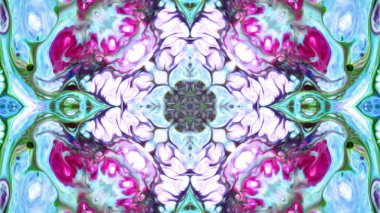 Soyut boya fırça mürekkep patlayabilir formanın düzgün kavramı simetrik desen süs dekoratif Kaleidoscope hareketi geometrik daire ve yıldız şekiller